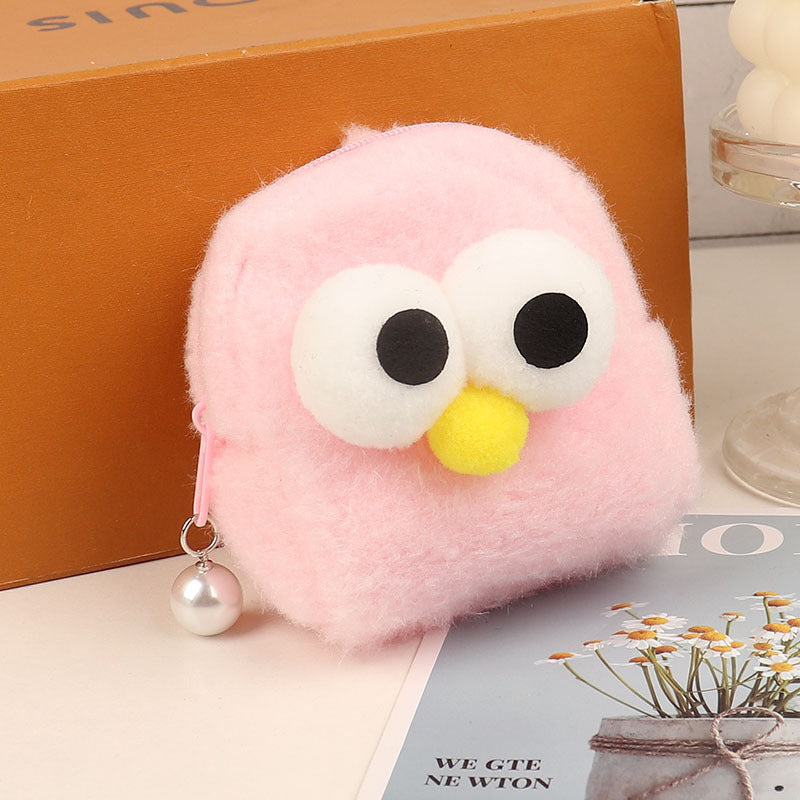 Wholesale Three-dimensional Chick Backpack Type Plush Key Coin Purse