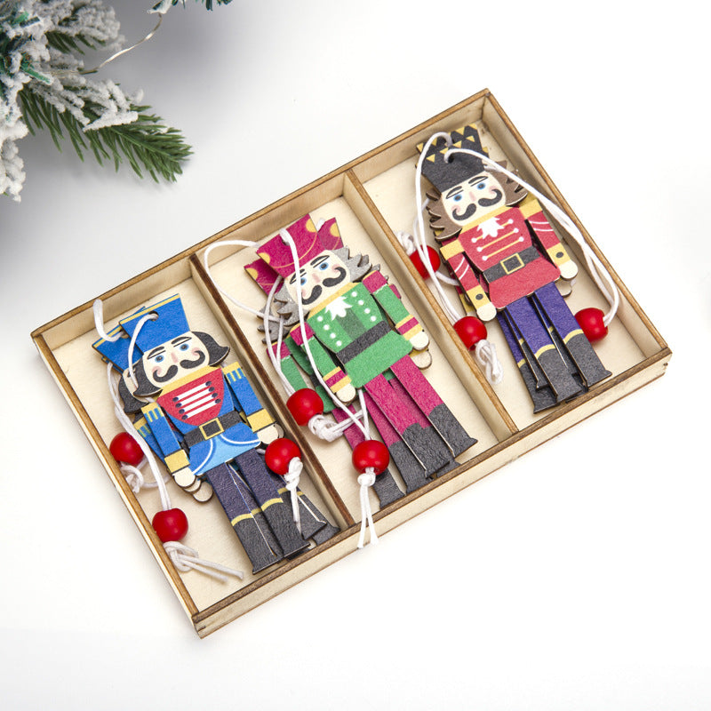 Wholesale Creative Cartoon Christmas Gift Pendants Soldier Wooden Small Pendants