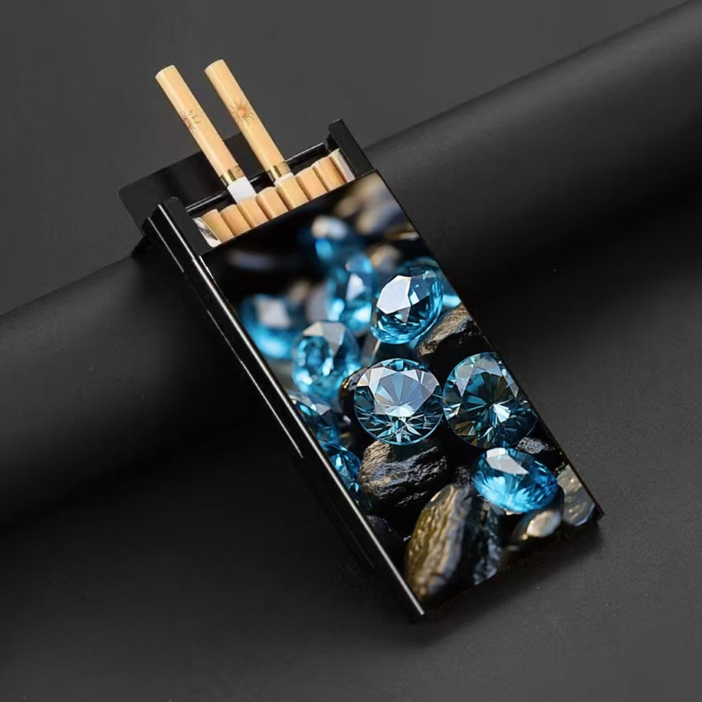 Wholesale Metal Fine Tube Anti Drop and Moisture-proof Painted Creative Cigarette Box