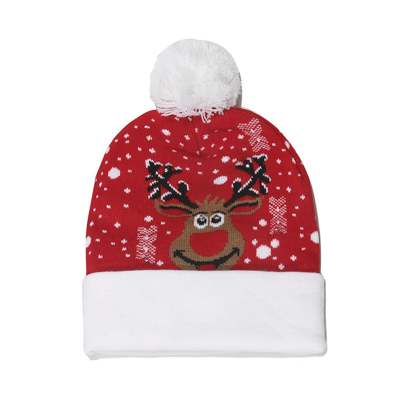 Wholesale Colorful Luminous Knitted Hat Removable Battery LED Light Christmas Hat