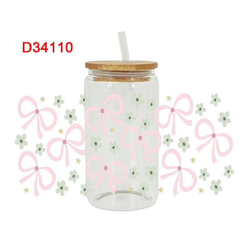 Wholesale Colorful Bow 16oz Cup UV DTF Wrap