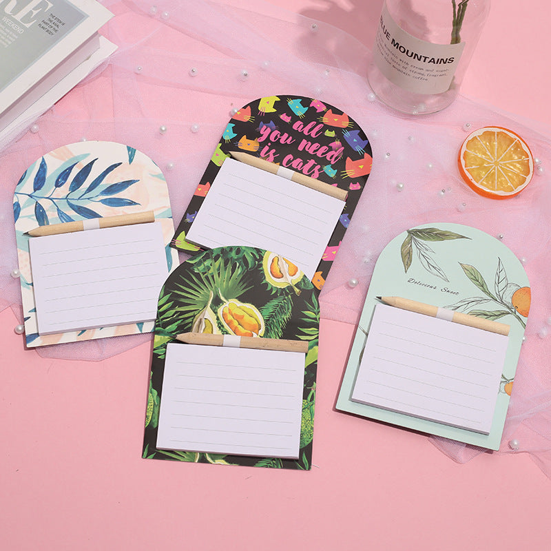 Wholesale 5pcs/pack Small Fresh Tearable Note Pad,  Portable Pen to Take Notes at Any Time