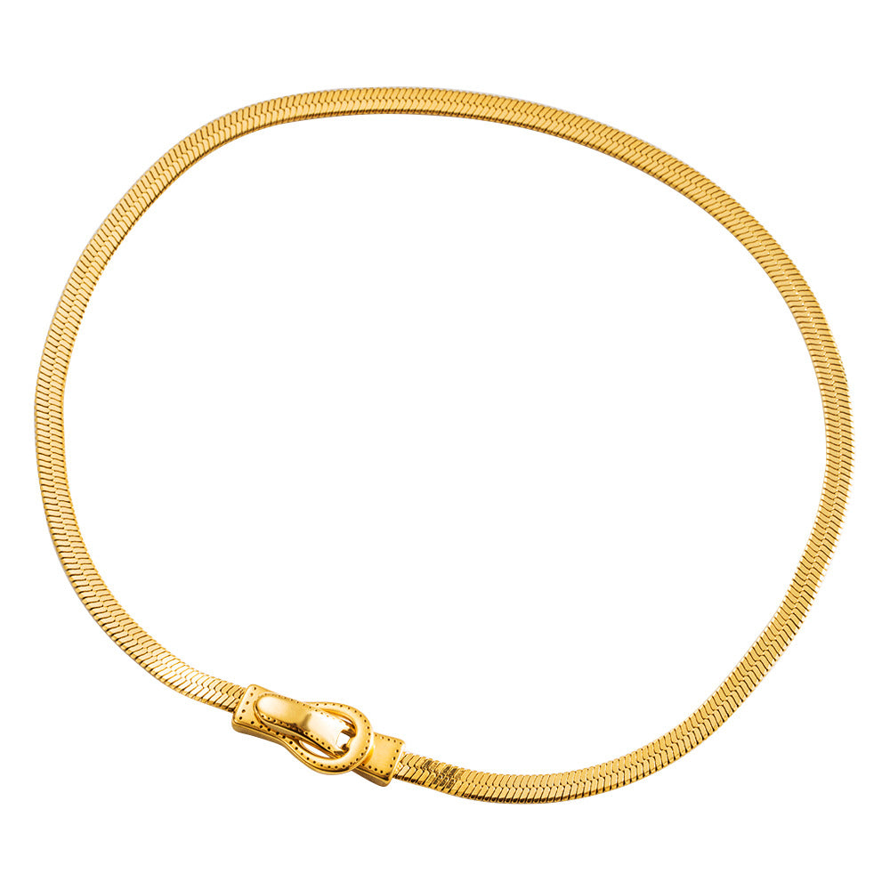 Wholesale Snake Bone Chain Necklace Zircon Pendant Electroplated Alloy Magnetic Clasp Women S Collarbone Jewelry Boutique Resale Gift