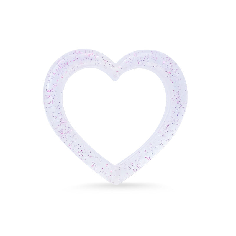 Wholesale 10PCS Sparkling Powder DIY Heart Round Silicone Beads