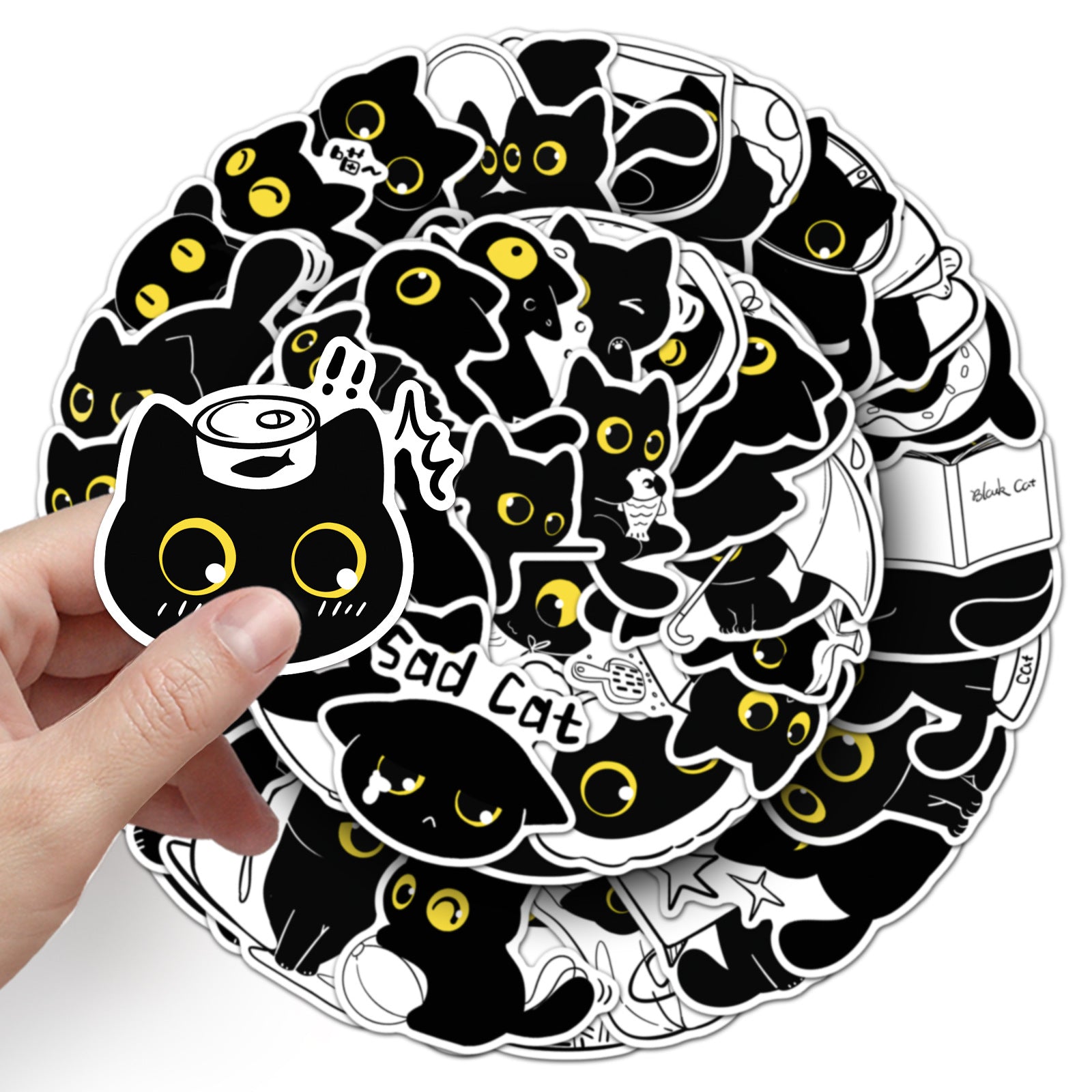 Wholesale 50 Cute Black Cat Stickers