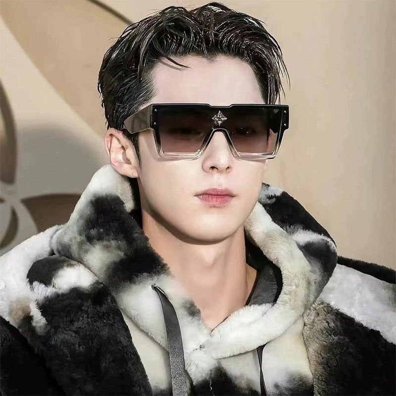 Wholesale Tong Jincheng Same Style Glasses Large Frame Siamese Trendy Sunglasses