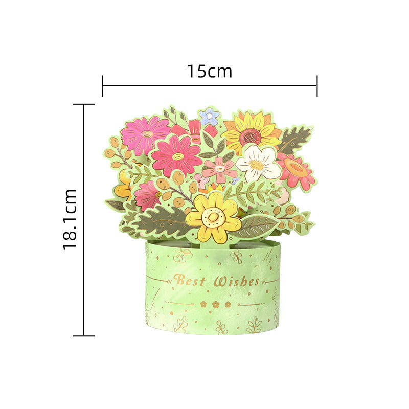 Wholesale Mother's Day Paper Three-dimensional Greeting Cards 3D Hot Stamping Ornaments
