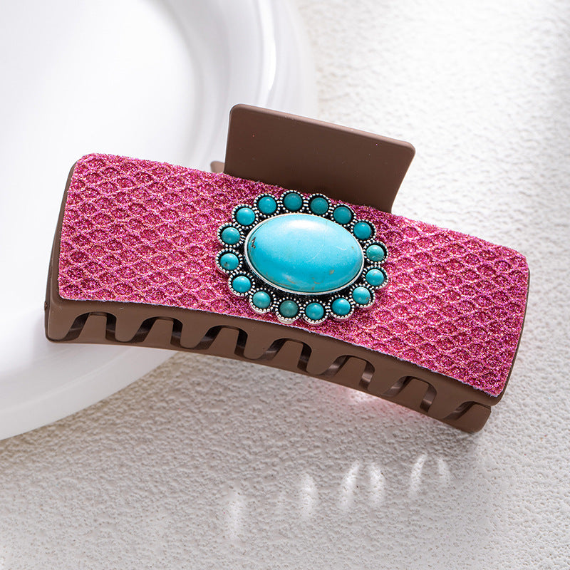 Wholesale Bohemian turquoise western style clip leather clip