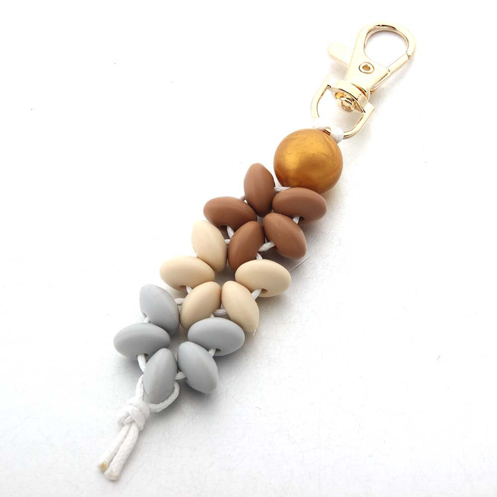 Wholesale Floral Silicone Bead Keychain