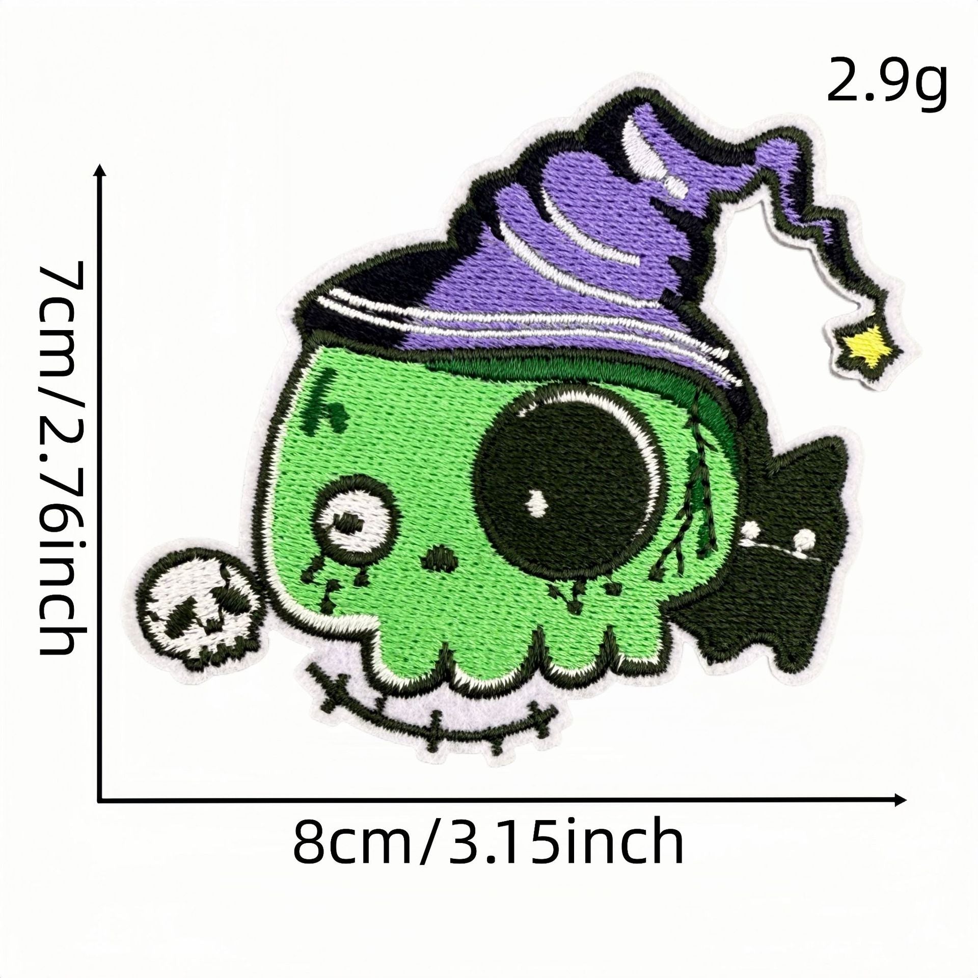 Wholesale Polyester Cartoon Skull Embroidered Patch Hot Melt Adhesive Backing DIY Clothing Bag Decorative Accessory Craft Supply