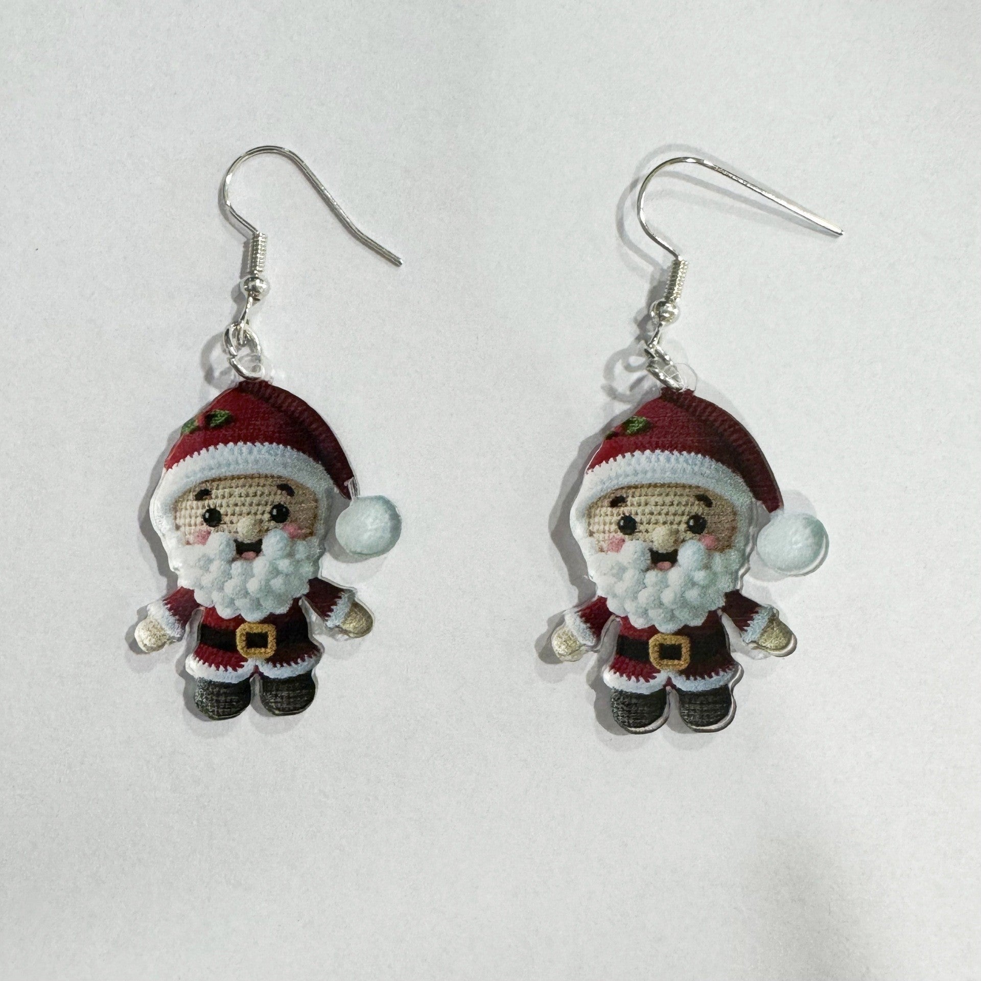 Wholesale Acrylic Knitted Festive Santa Pendant Earrings Cute Personality Holiday