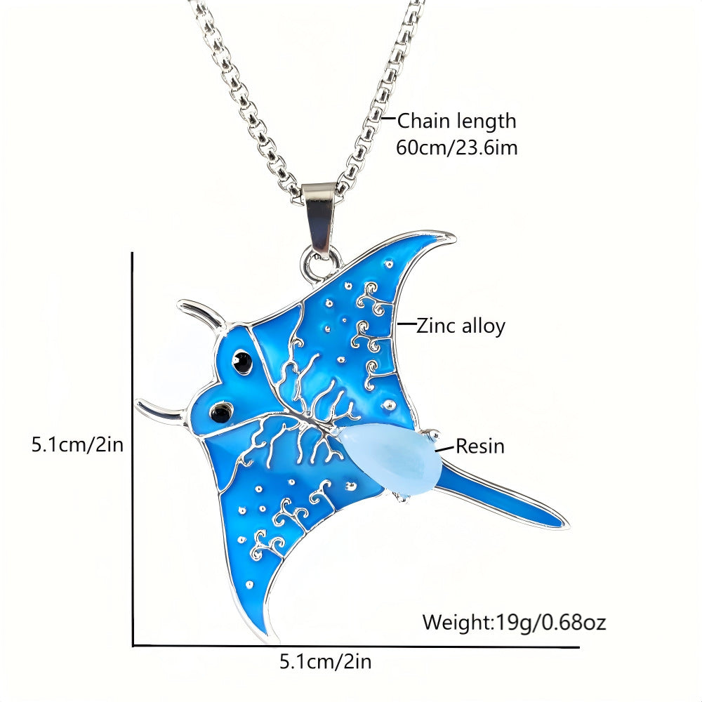 Wholesale Ocean Style Luminous Devil Fish  Zinc Alloy Necklace