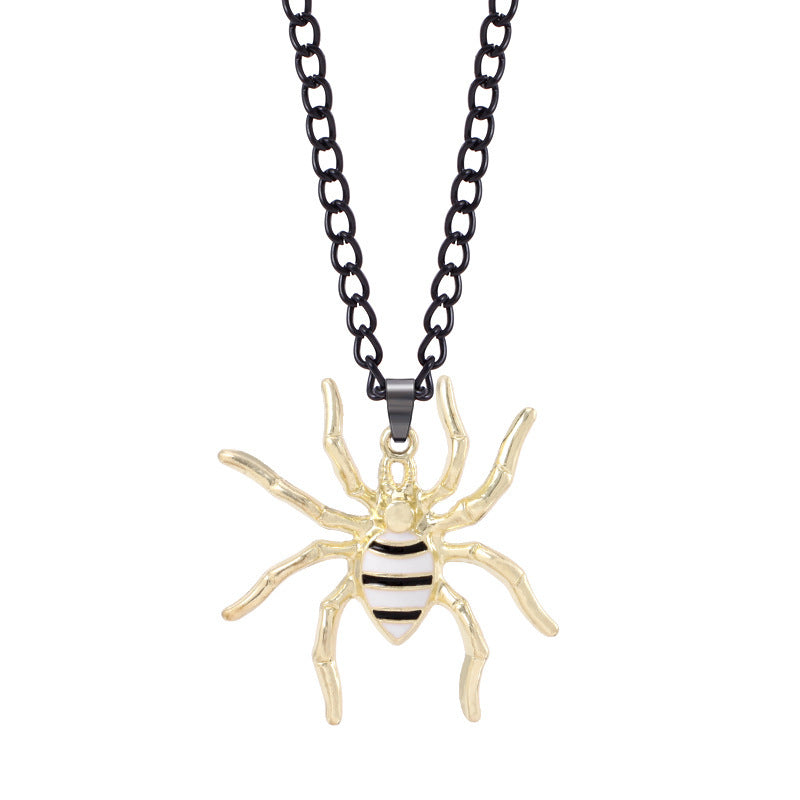 Wholesale Dark Wind Halloween Spider Punk Men and Women Spider Web Necklace Alloy Necklace