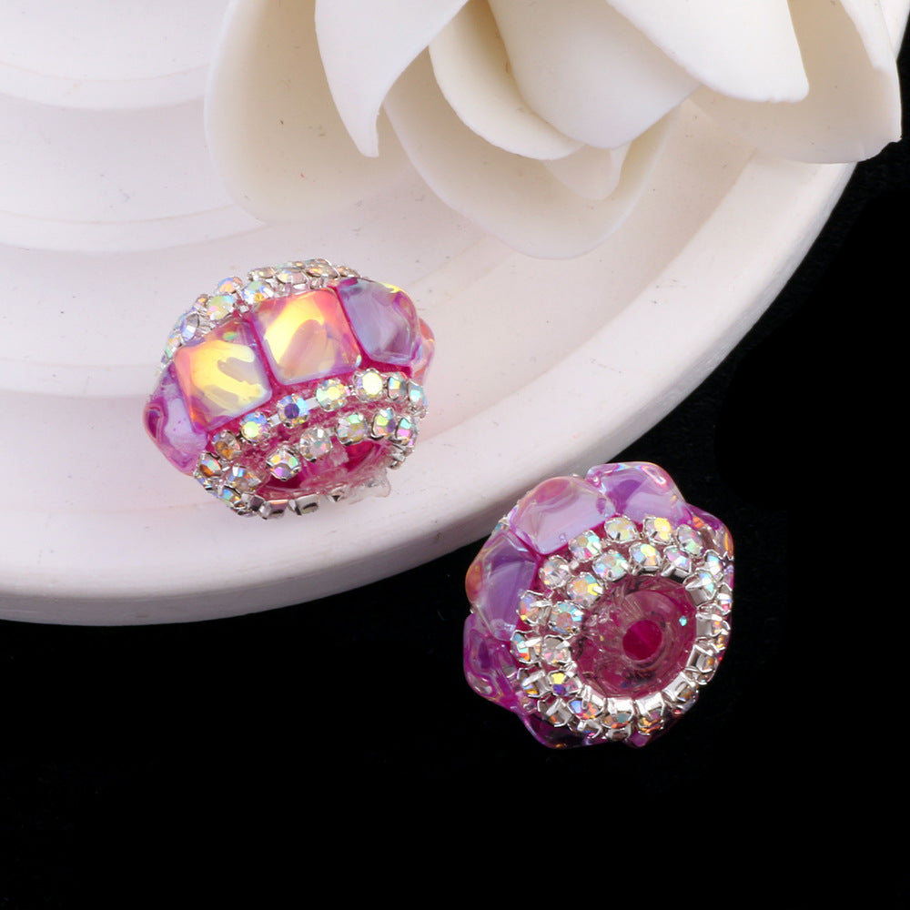 Wholesale 10pcs Square cat's eye flat beads can be worn straight hole beads DIY