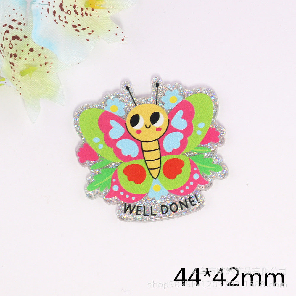 Wholesale 10pcs/pack New Loose Pink Cartoon Medical Bee Bag Jewelry Acrylic Pin Cute DIY Patch Accessories