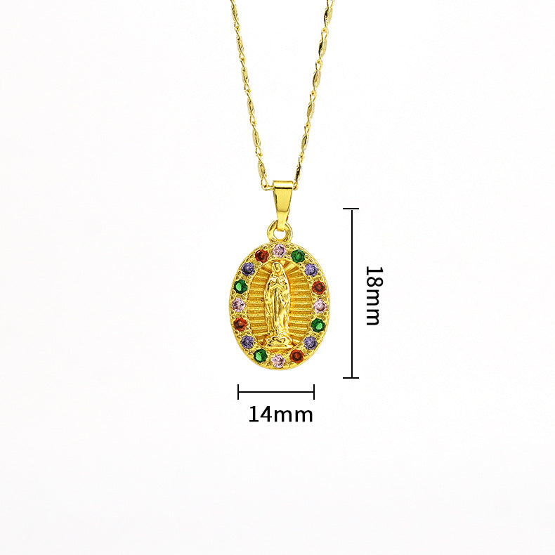 Wholesale Religious Copper Micro Inlaid Zircon Personalized Fashion Necklaces