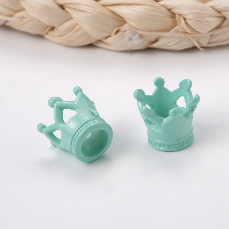 100 ピース/パックカラークラウン穴あき漫画アクリルジュエリーアクセサリービーズの卸売