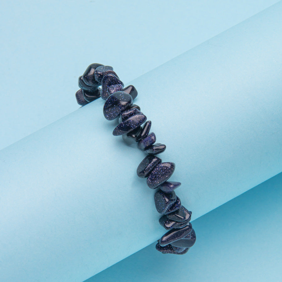 Wholesale natural stone crystal agate colorful gravel elastic bracelet