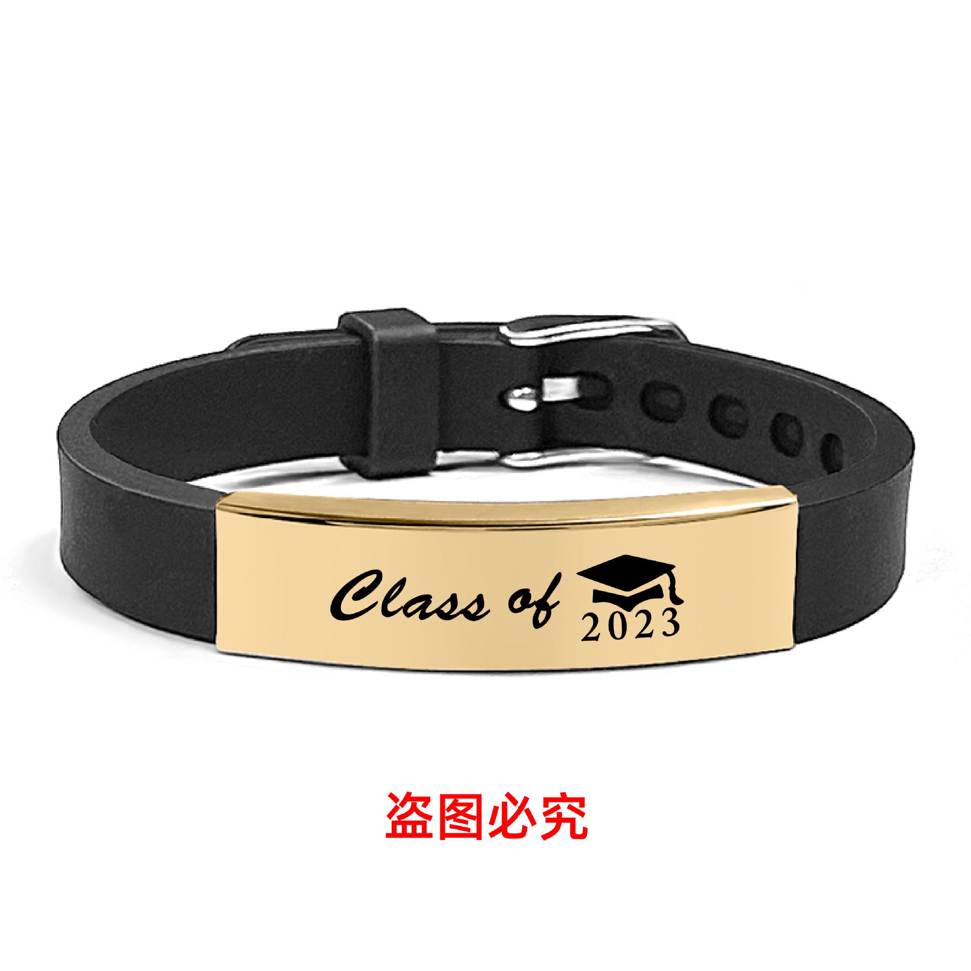 Wholesale Graduation Season Gift Engraved Stainless Steel Silicone Necklace