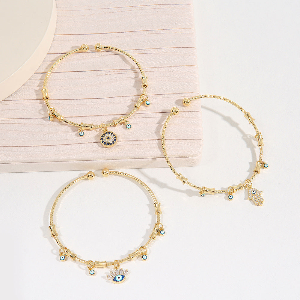 Wholesale Copper Plated Real Gold Demon Eye Bracelet