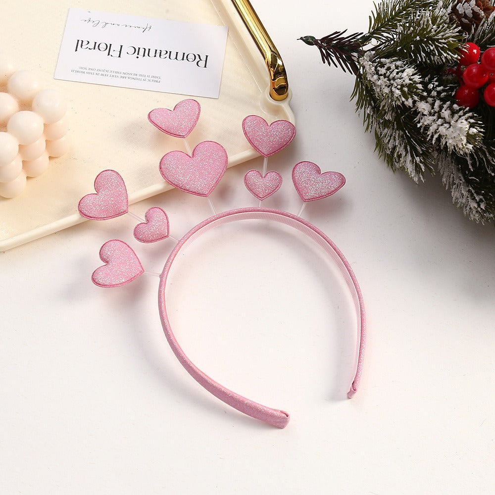 Wholesale Valentine's Day Sequins Peach Heart Headband Creative Wedding Party Dress Up Headwear