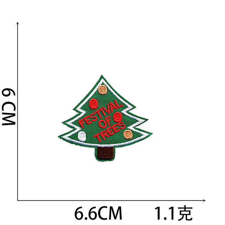 Wholesale Stylish Christmas Embroidered Patch Set Santa Snow Globe Polyester Iron On Appliques For Casual Clothing Boutique