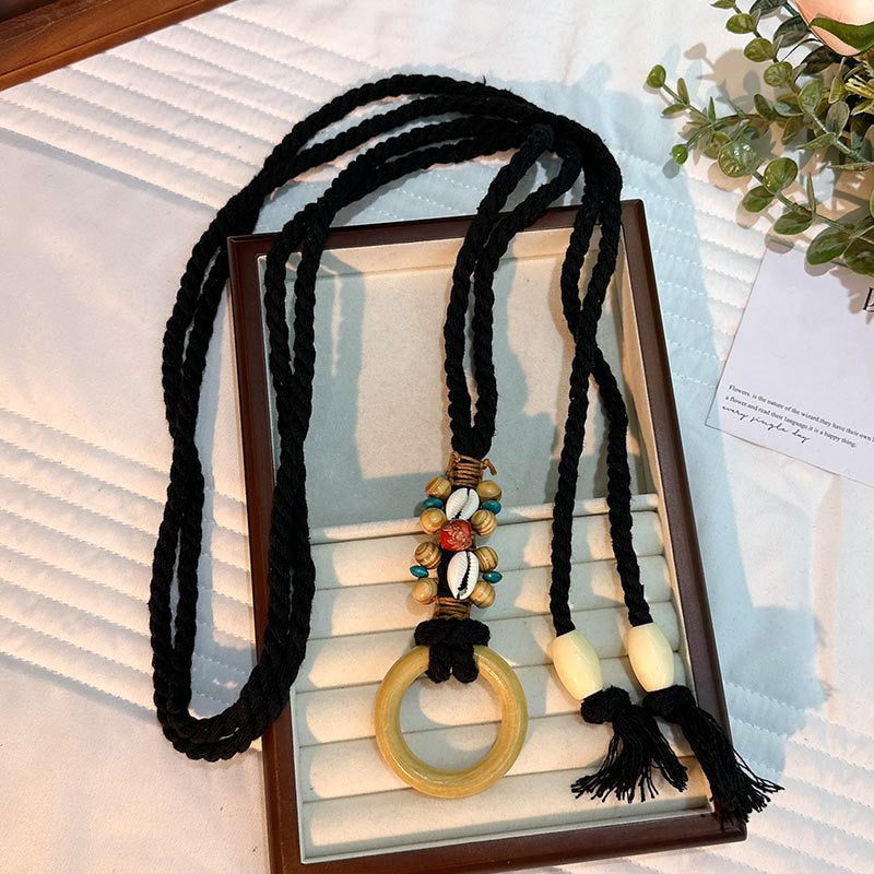 Wholesale Women's Versatile Dress Accessories Waist Rope Bohemian Braided Hemp Rope Waist Chain Thin Belt