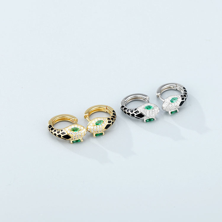 Wholesale 925 Sterling Silver Zircon Snake Shaped Earrings