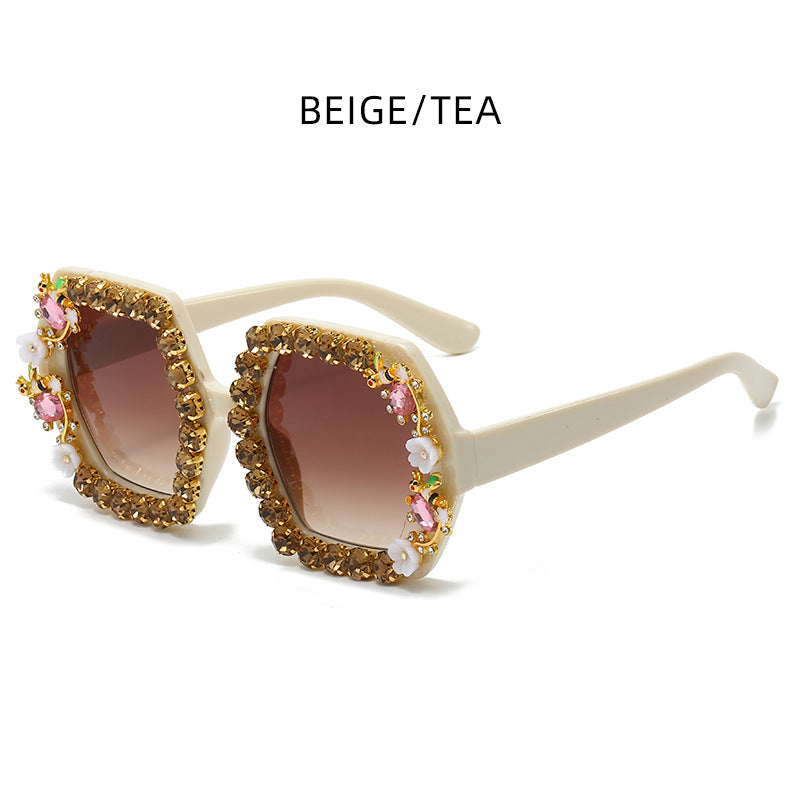 Wholesale Unisex Personalized Diamond Square Frame Sunglasses