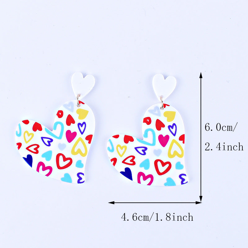 Wholesale Valentine's Day Heart Letter Love Heart Shape Red Pink Earrings