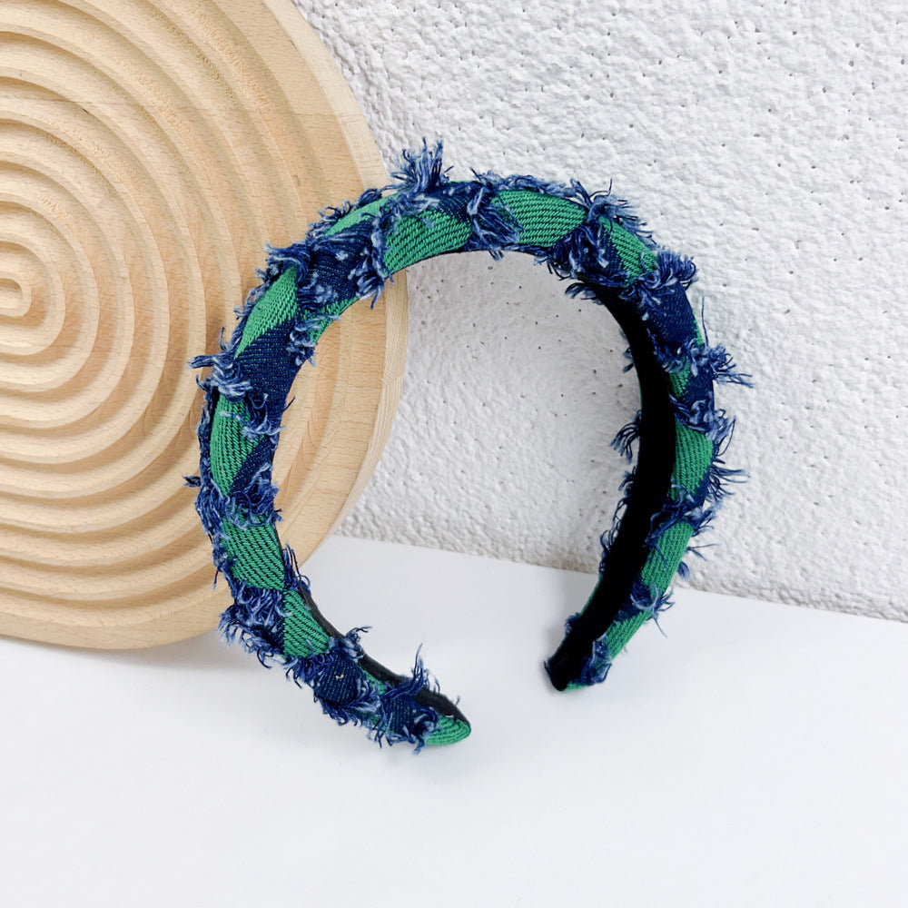 Wholesale Autumn and Winter Fabric Sponge Tassel Headband