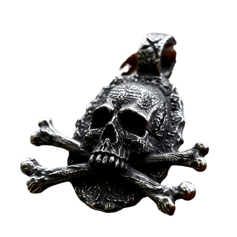 Wholesale stainless steel jewelry  vintage skull bone titanium steel pendant necklace