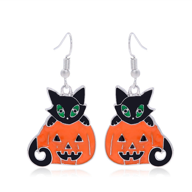 Wholesale Trendy  Earrings Set 6 Piece Alloy Cross Axe Cat Designs Boutique Resale