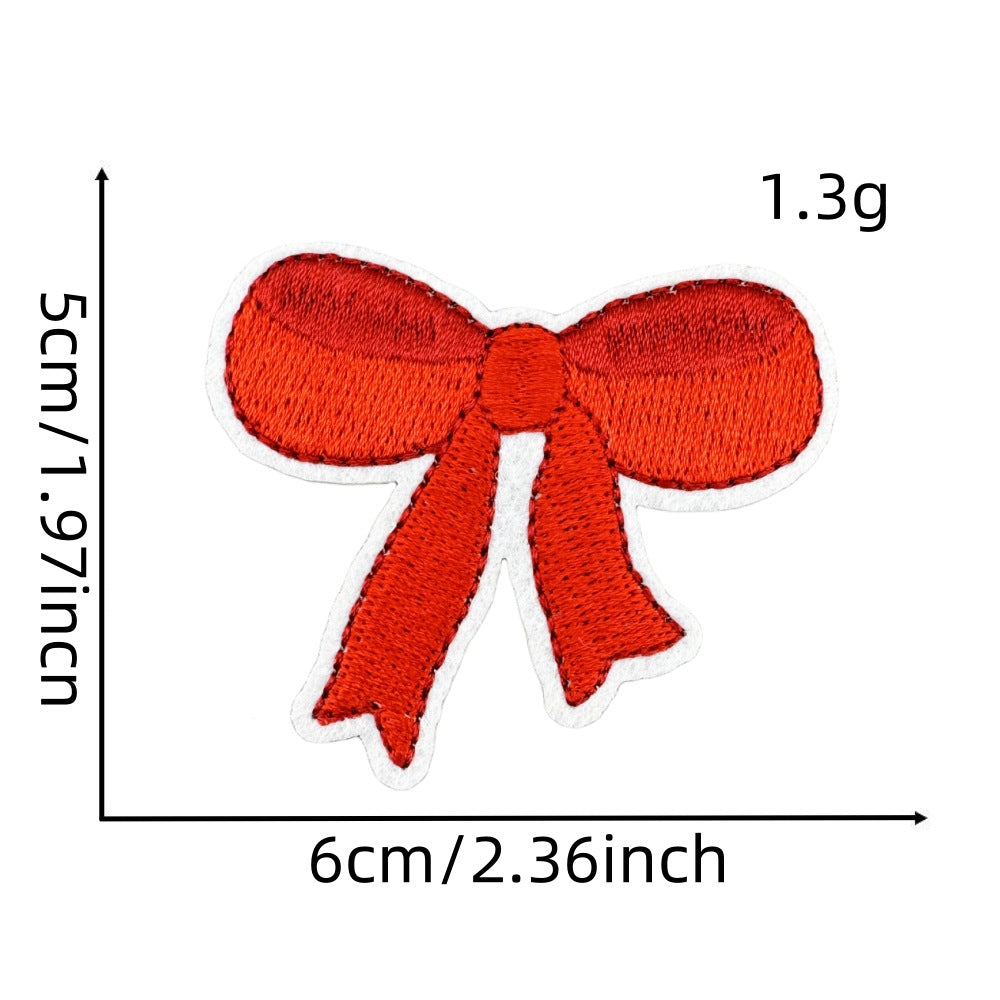 Wholesale Chic Pink Bow Embroidery Patch With Hot Melt Adhesive For Iron On Hair Accessories And Clothing Decoration