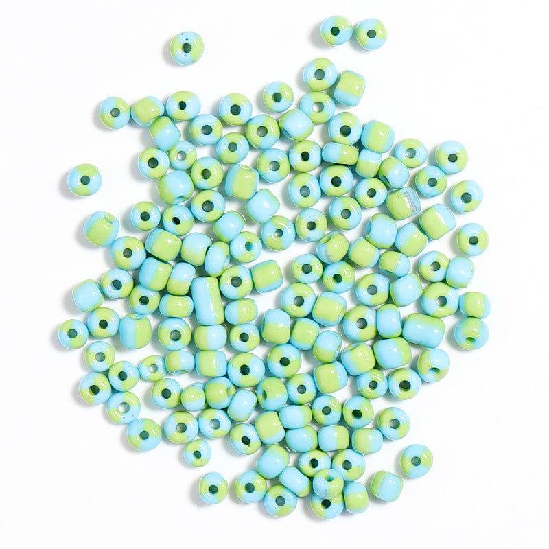 Cuentas de mijo de vidrio de laca para hornear de sandía de 4 mm.