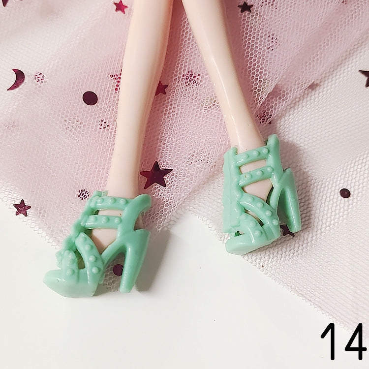 Wholesale 30cm High Heels Black Shoes Sandals Girls Play House Toy Accessories Shoes Gift