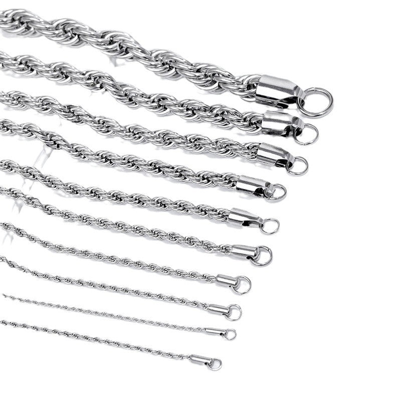 Wholesale Stainless steel twist chain fashion titanium steel necklace