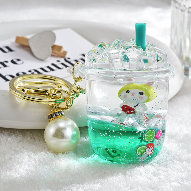 Wholesale Acrylic Oiled Iceberg Cup Rabbit Keychain