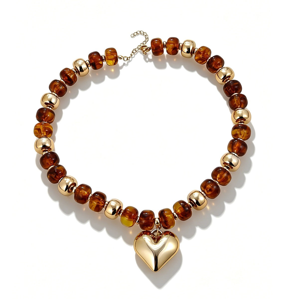 Wholesale Dopamine Color Block Heart Choker Necklace Women S Resin Summer Fashion Jewelry Gift