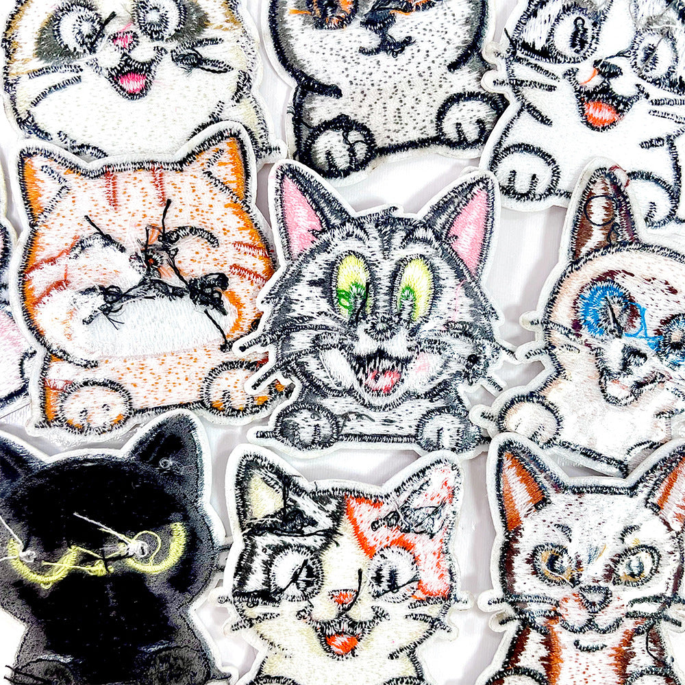 Wholesale Cartoon Pet Cat Embroider DIY Cloth DIY Patches