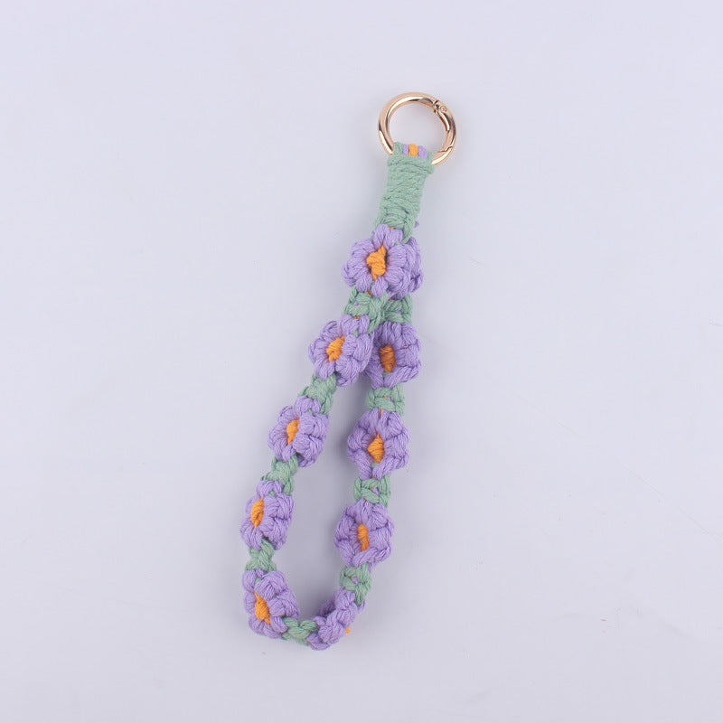 Wholesale Cotton Rope Daisy Pattern Keychains