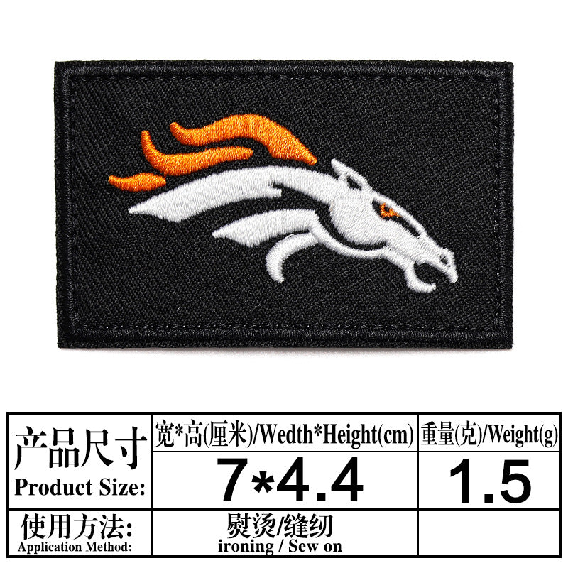 Wholesale Twill Embroidered Patch Team Badge Rectangular Decorative Accent For Bags Clothing Towels