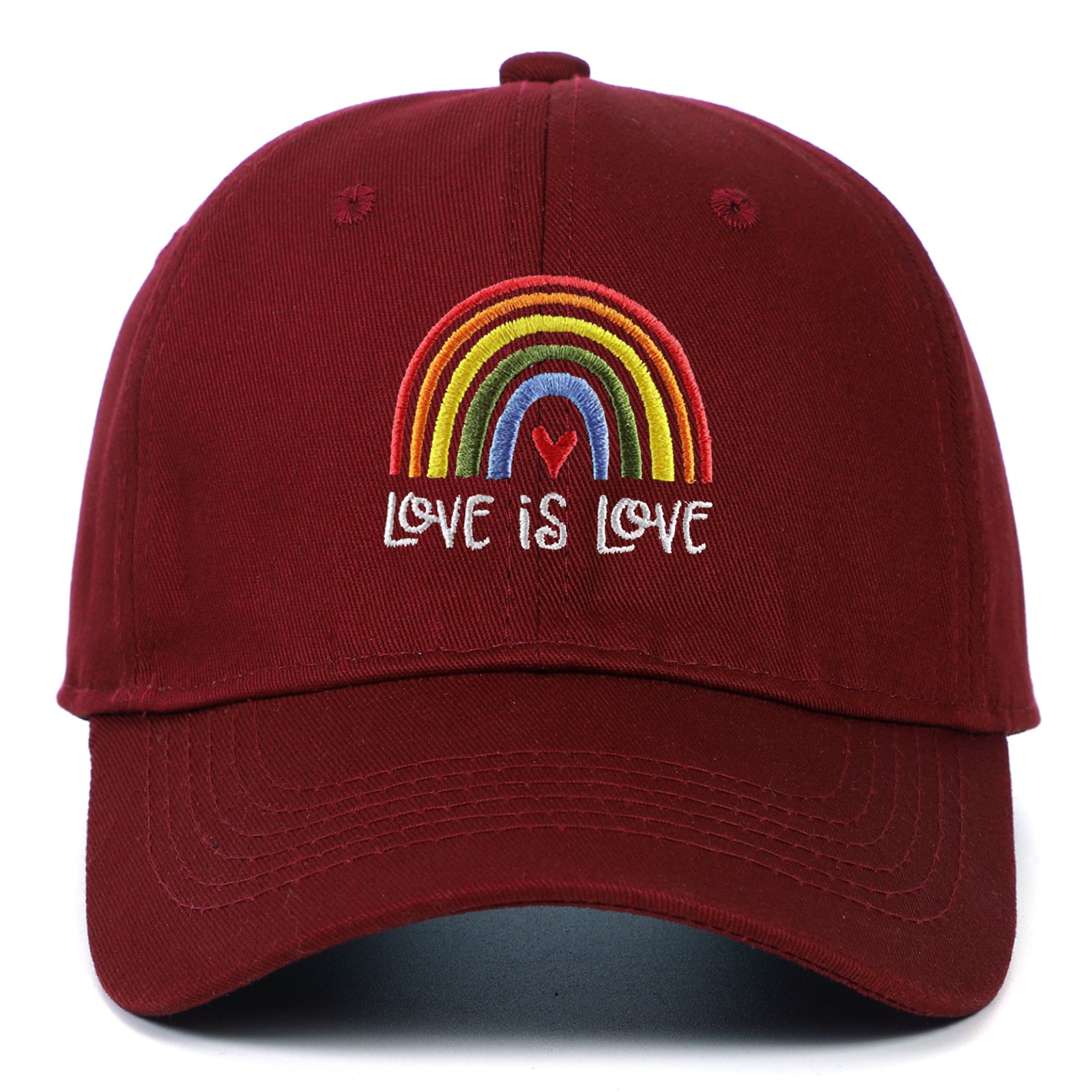 Algodón al por mayor LGBT Rainbow Love es amor Capilla de béisbol