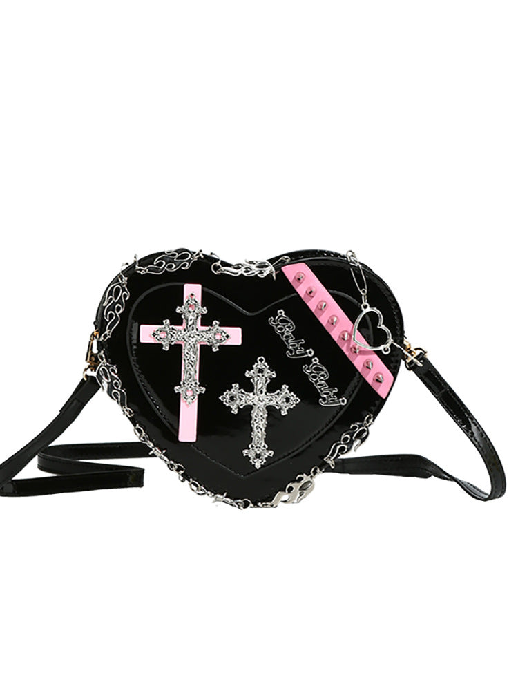 Wholesale Y2K Gothic Heart Messenger Bag