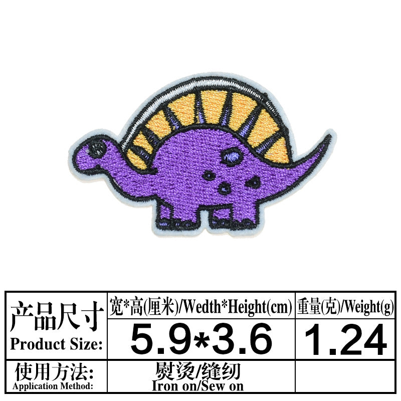Wholesale Stylish Dinosaur Twill Embroidered Patch Iron On Applique For DIY Clothing And Bag Decoration
