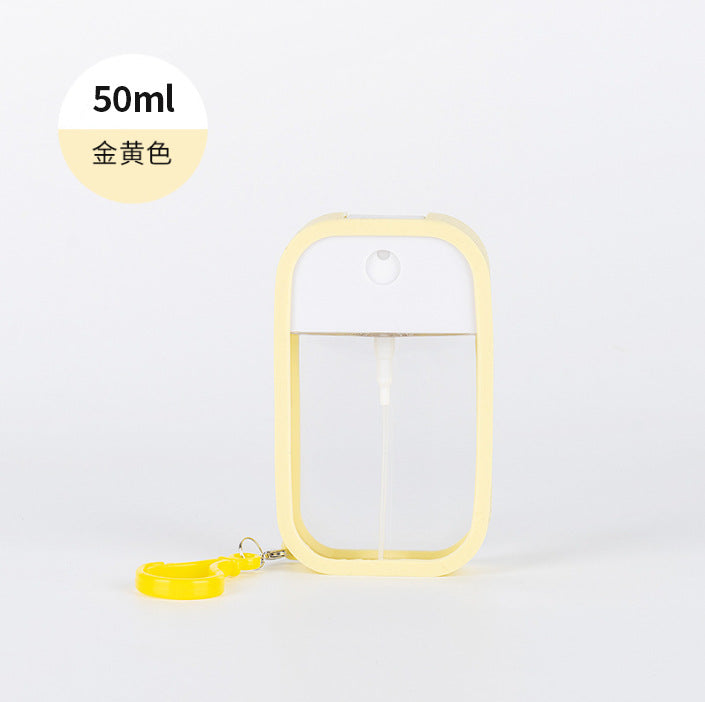 Wholesale 50ml Portable Travel Press silicone hook alcohol Toner hydrating portable perfume sub-packaging empty bottle card spray bottle