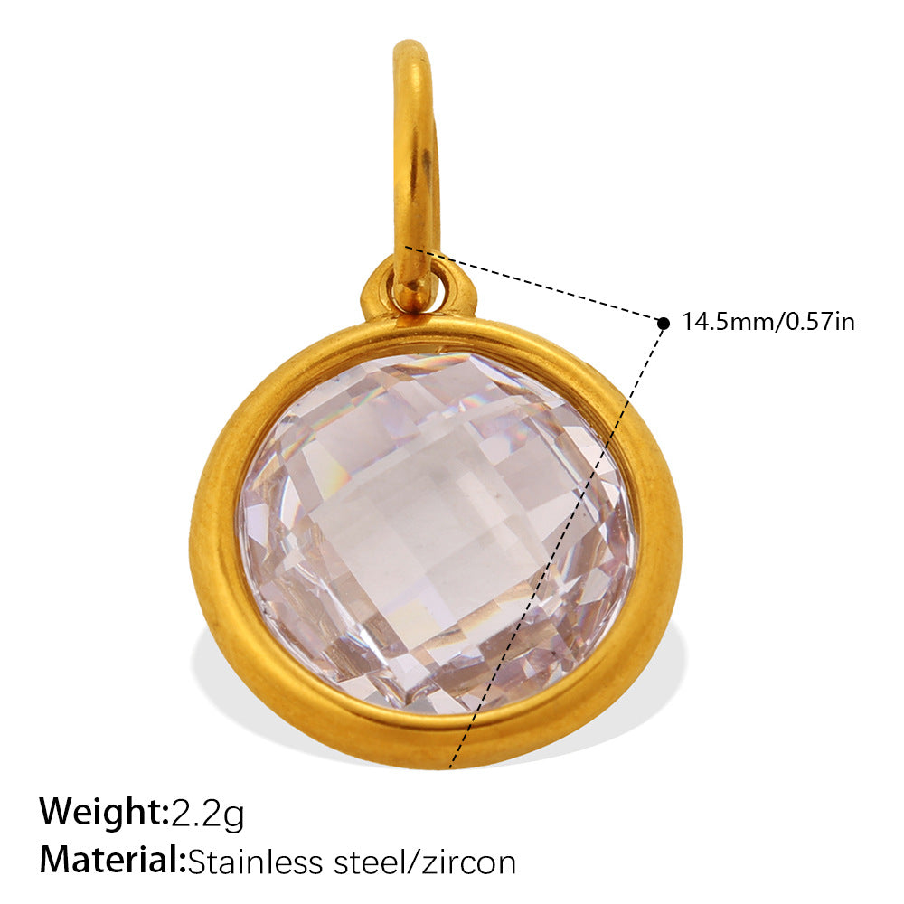 Wholesale Stainless Steel Zircon Sunflower Teardrop Pendant