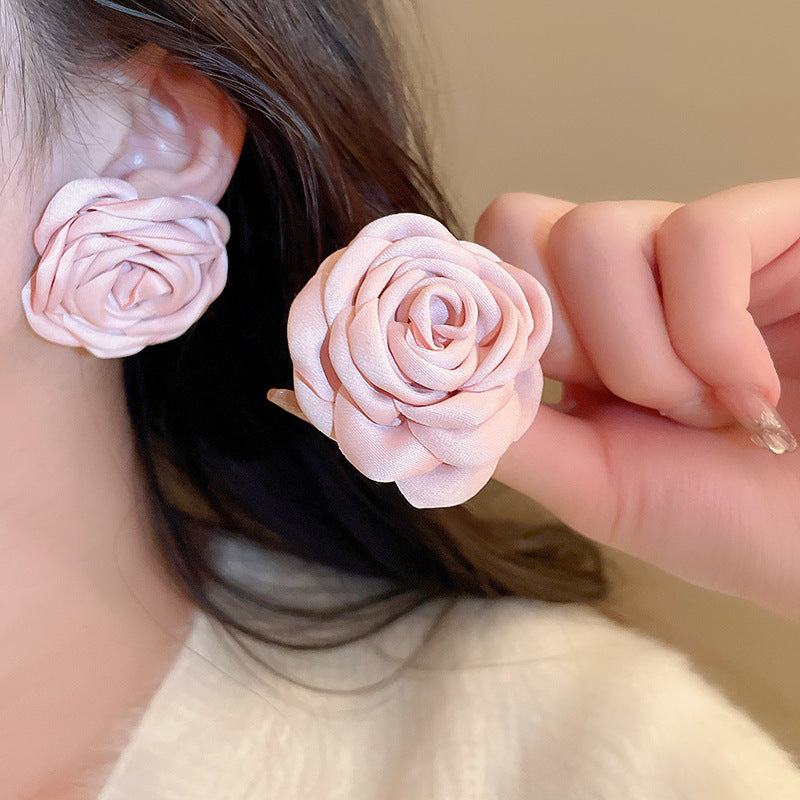 Wholesale Vintage Fabric Flower Sweet Necklace Bracelet Earring Set