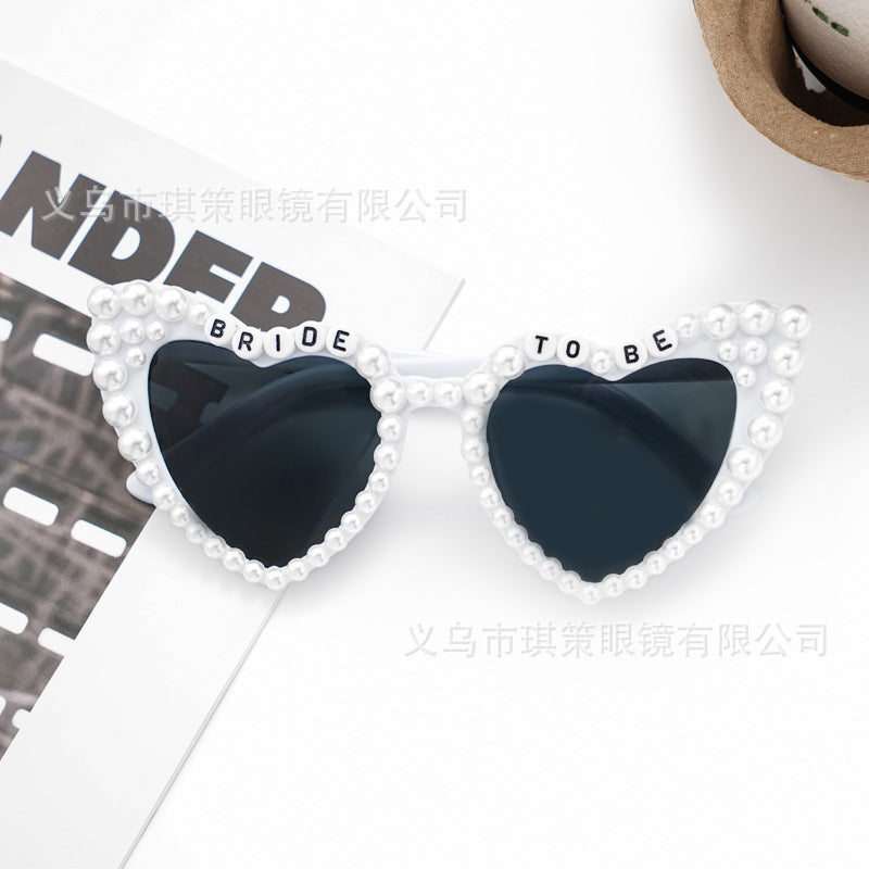 Wholesale sunglasses bride party sunglasses diy heart bridesmaid bride glasses