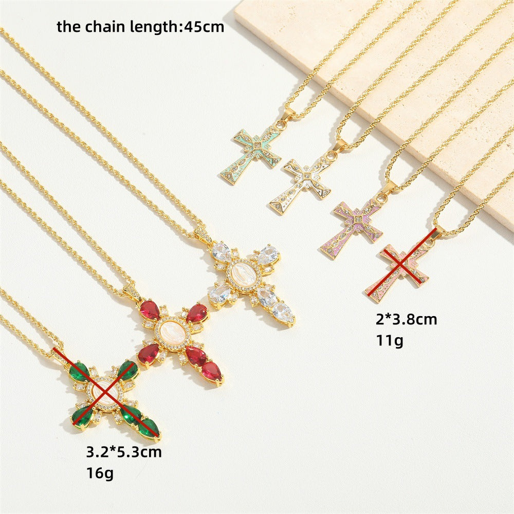 Wholesale Cross Pendant Clavicle Chain Vintage Necklace